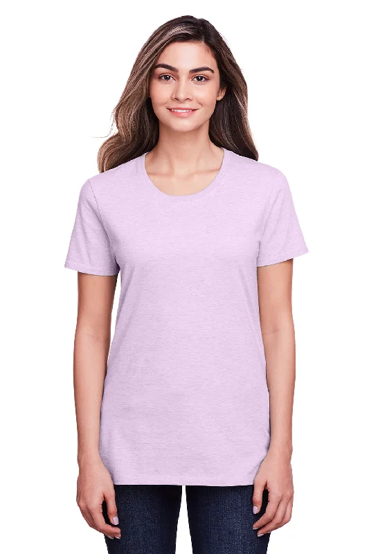 Fruit Of The Loom Womens Iconic Short Sleeve Crewneck T-Shirt - Heather Candy Hearts Pink - Closeout