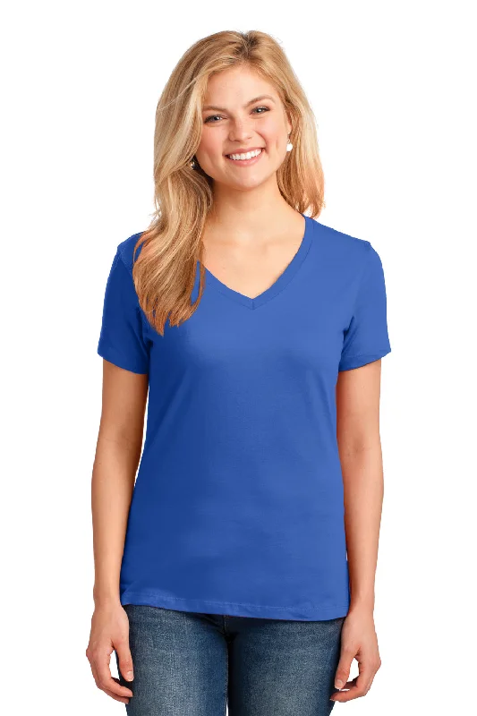 Port & Company Womens Core Short Sleeve V-Neck T-Shirt - Royal Blue