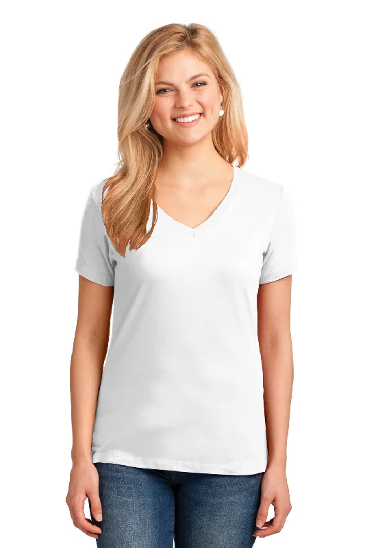 Port & Company Womens Core Short Sleeve V-Neck T-Shirt - White