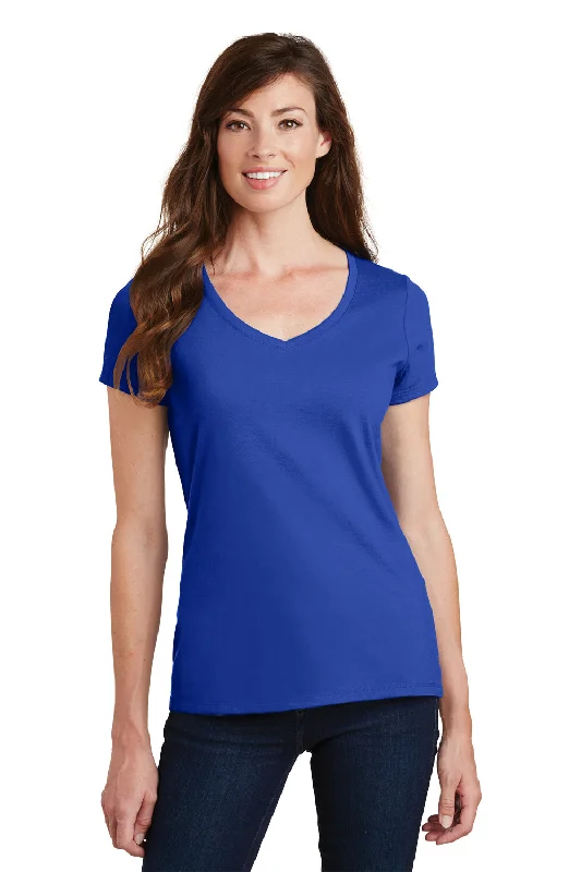 Port & Company Womens Fan Favorite Short Sleeve V-Neck T-Shirt - True Royal Blue