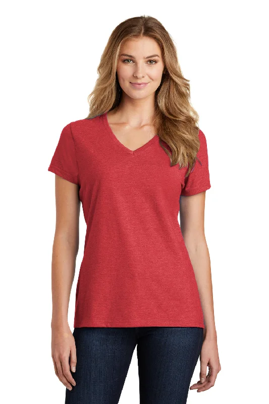 Port & Company Womens Fan Favorite Short Sleeve V-Neck T-Shirt - Heather Team Cardinal Red