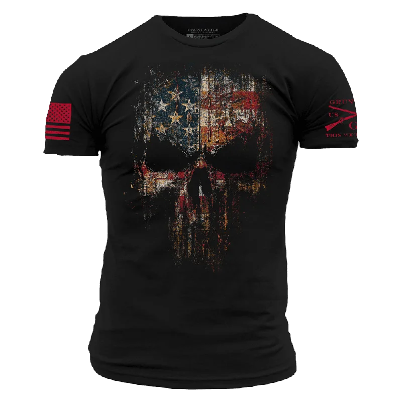 Red Blood American Reaper T-Shirt - Black