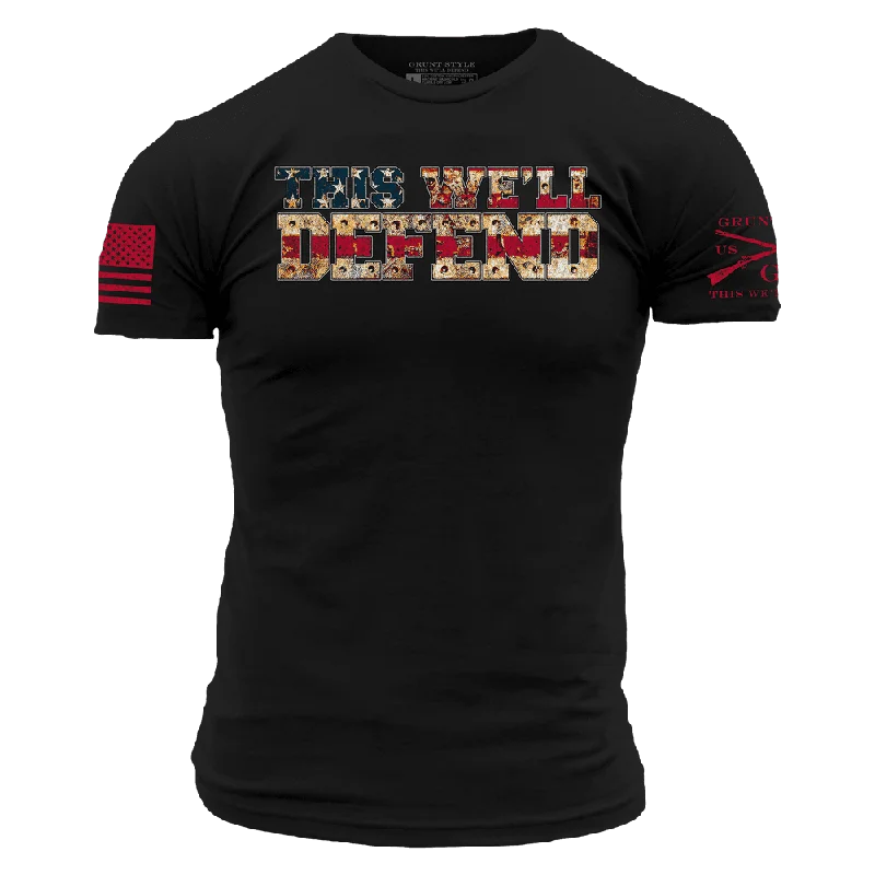 Red Blood This We'll Defend T-Shirt - Black