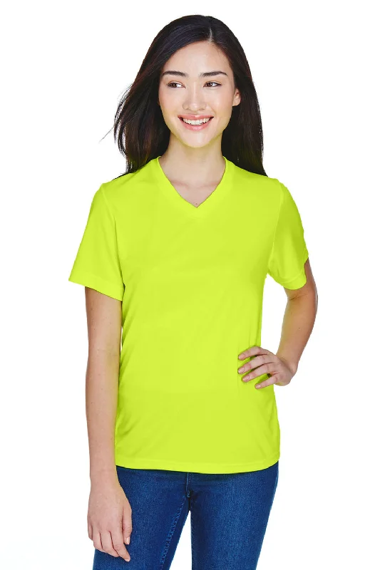 Team 365 Womens Zone Performance Moisture Wicking Short Sleeve V-Neck T-Shirt - Safety Yellow