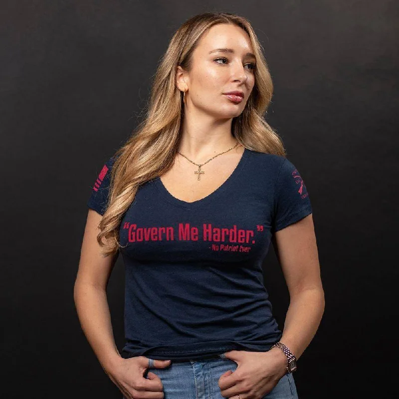 Women's Govern Me Harder V-Neck - Midnight Navy