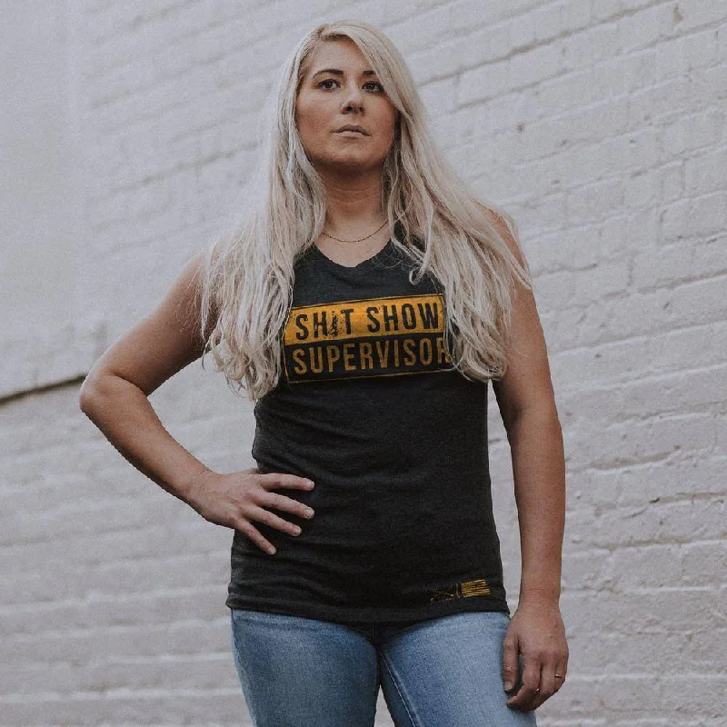 Women's Sh*t Show Supervisor Everyday Tank - Dark Heather Gray