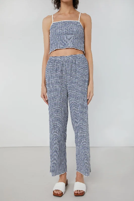 PLAID SEERSUCKER PANT