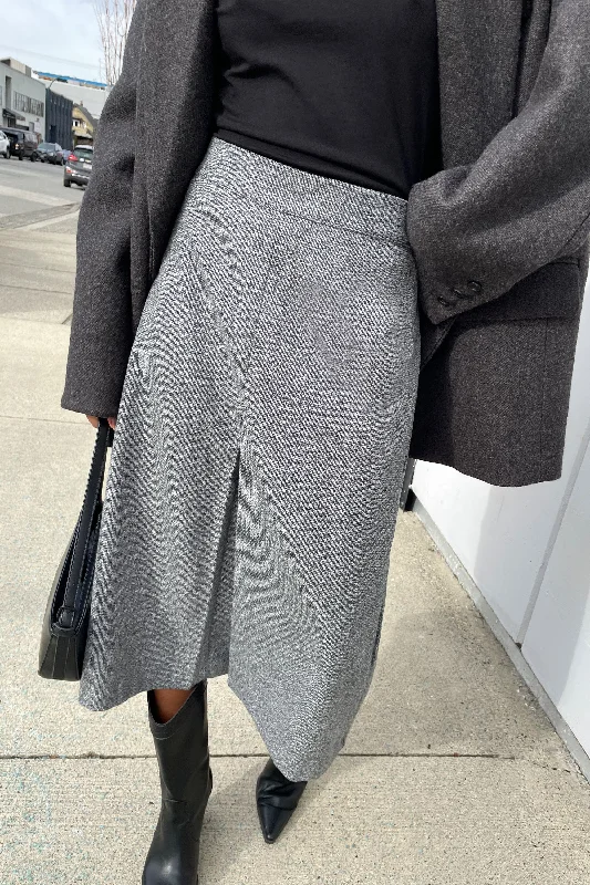 WOOL BLEND MIDI SKIRT