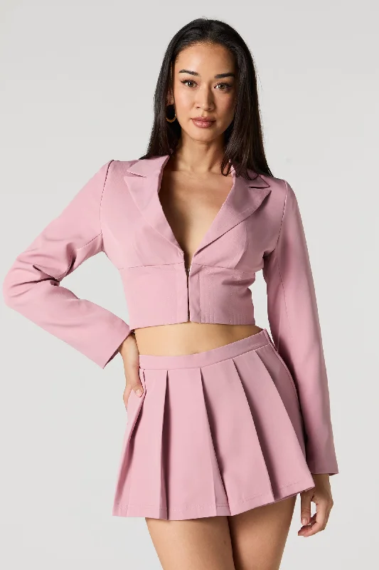 Hook and Eye Cropped Blazer