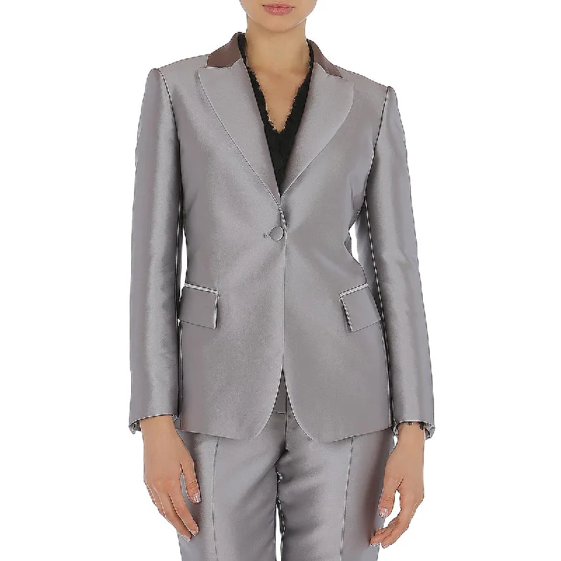 Alberta Ferretti Womens Silk Suit Separate One-Button Blazer