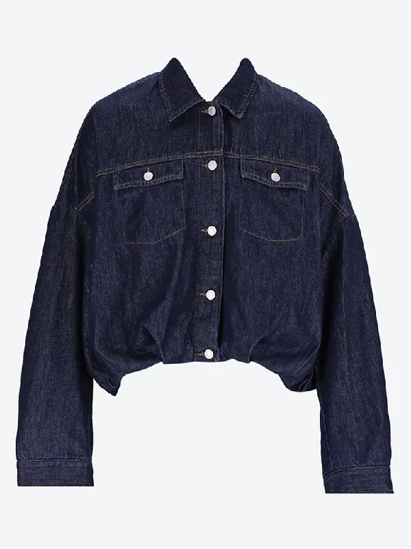 Cocoon shaped denim blousonCropped Jackets