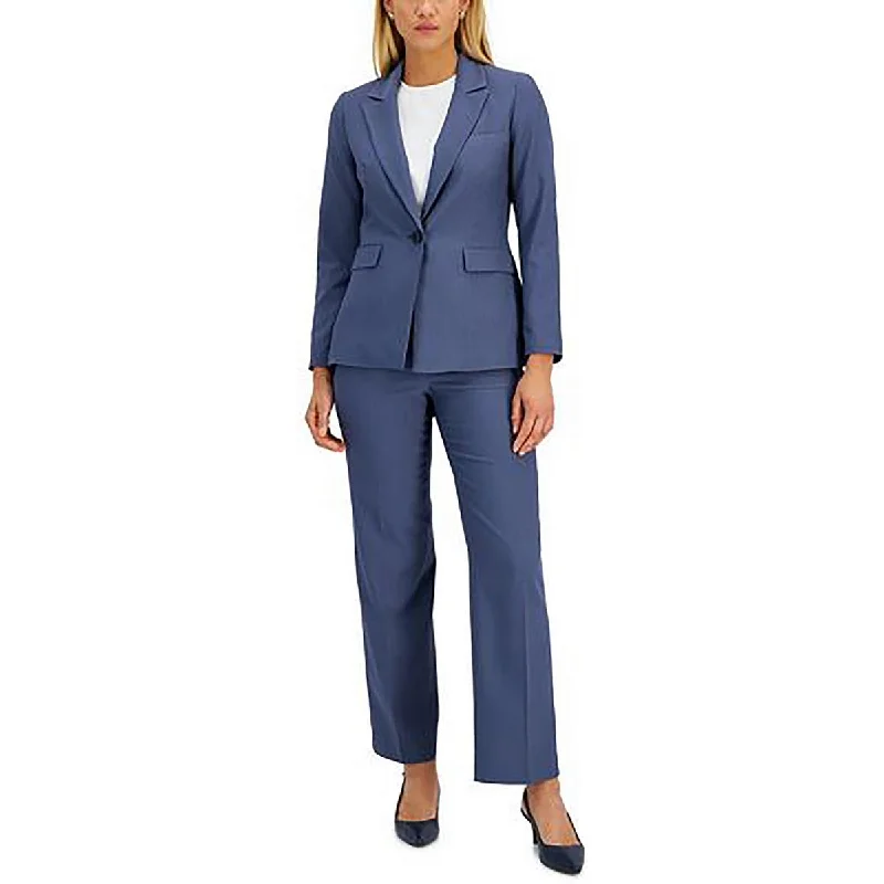 Le Suit Womens Striped Office One-Button Blazer