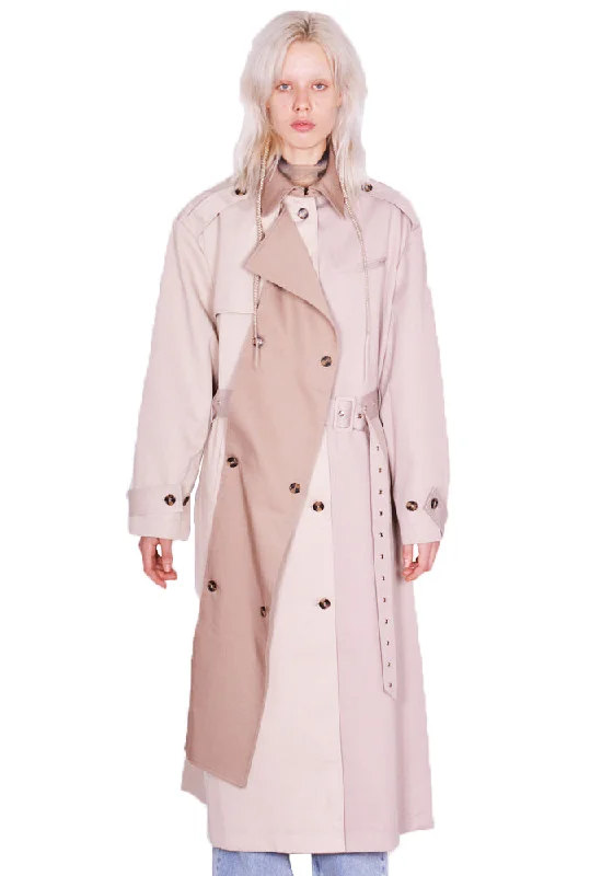 ROKH R8CA69 VM 43 LONG TRENCH COAT MULTI-BEIGECashmere Jackets