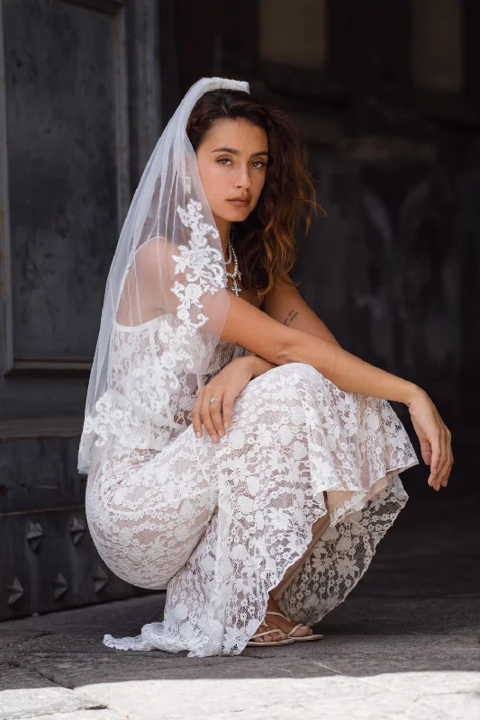 Rosemary White Lace Bustier Top