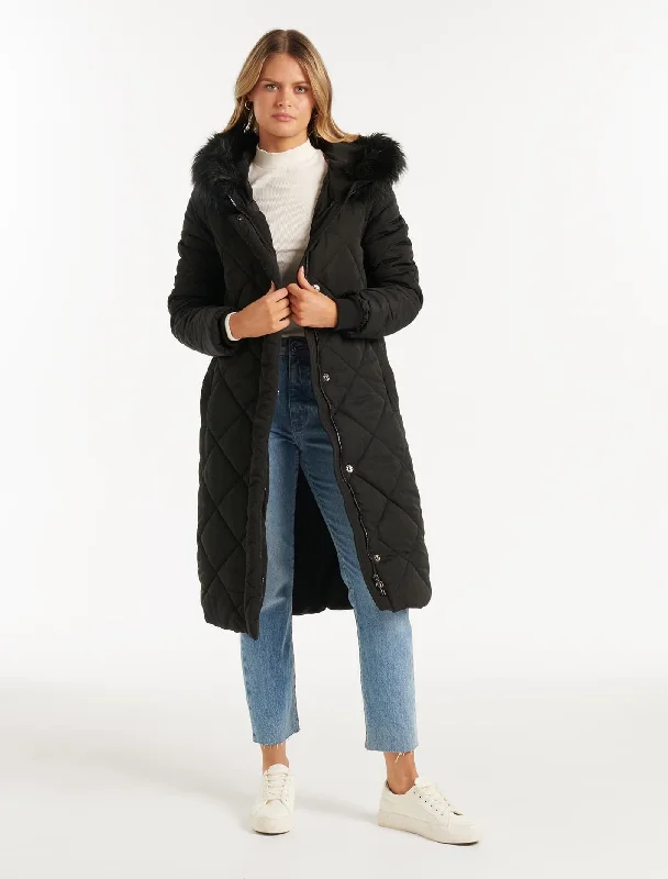 Tessa Quilted Longline Puffer JacketCotton Jackets