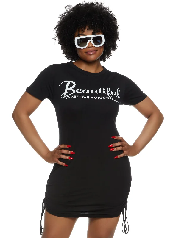 Plus Size Beautiful Graphic T Shirt Dress