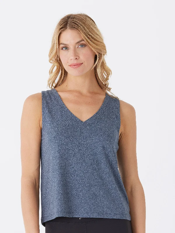 Kristie Criss Cross Heather Luxe Jersey Tank