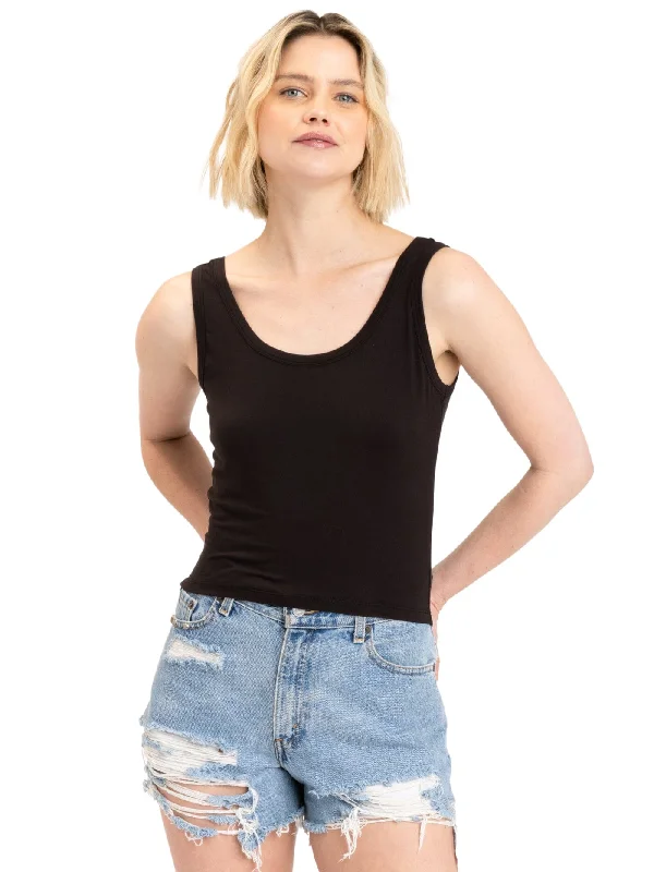 Mirabel Luxe Jersey Fitted Crop Tank