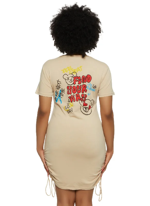 Plus Size Find Your Way Graphic T Shirt Dress