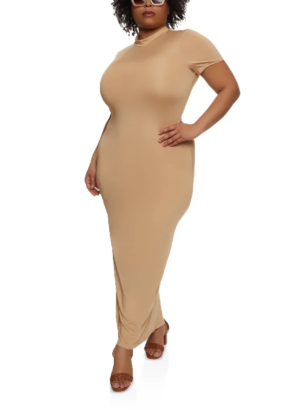 Plus Size Basic T Shirt Maxi Dress