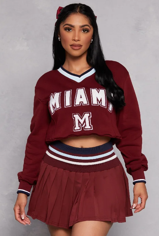 City Varsity Graphic V Neck Pullover Sweatshirt