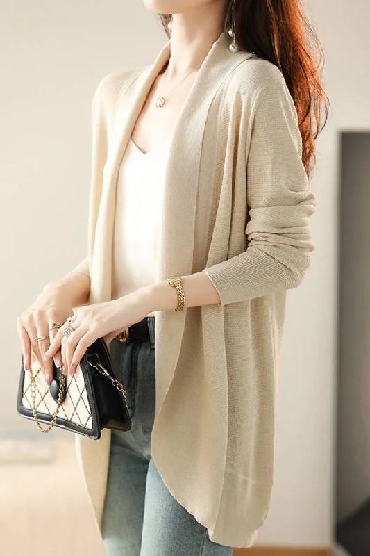 V-Neck Casual Layered Knit Cardigan - 2 Colors Available