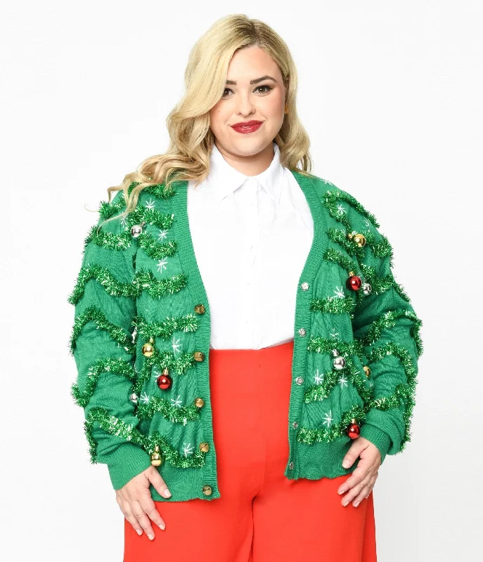 Green Garland & Ornament Cardigan