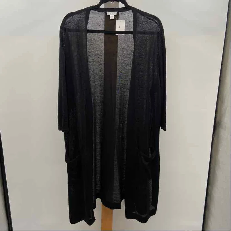 JJill Women's Size 2X Black Solid Cardigan