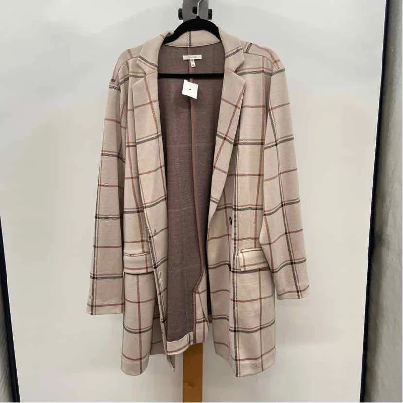 Maurices Women's Size 2X Tan Plaid Cardigan