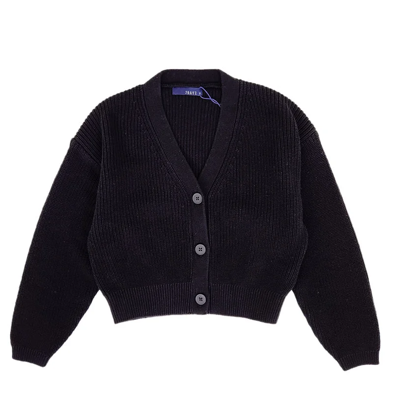 Girl Knit Cardigan - Black - SG2309072B