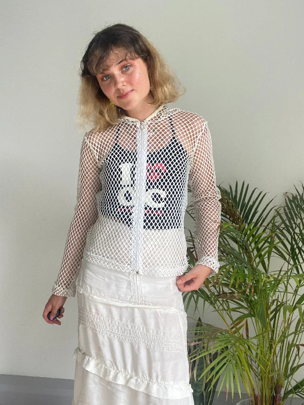 Vintage White Mesh Cardigan (S)