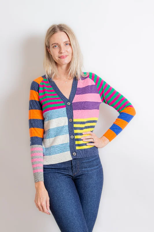 Mixed Striped Cardigan Top